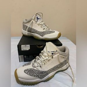 Air Jordan 11 Retro Low BG White/Colbalt-Zen Grey-CMNT GRY